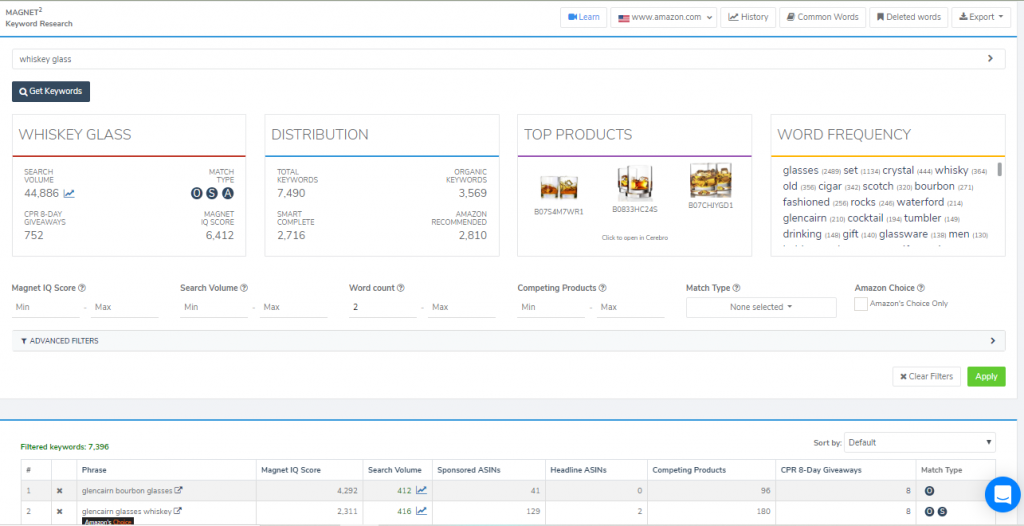 Magnet Keyword Research Tool